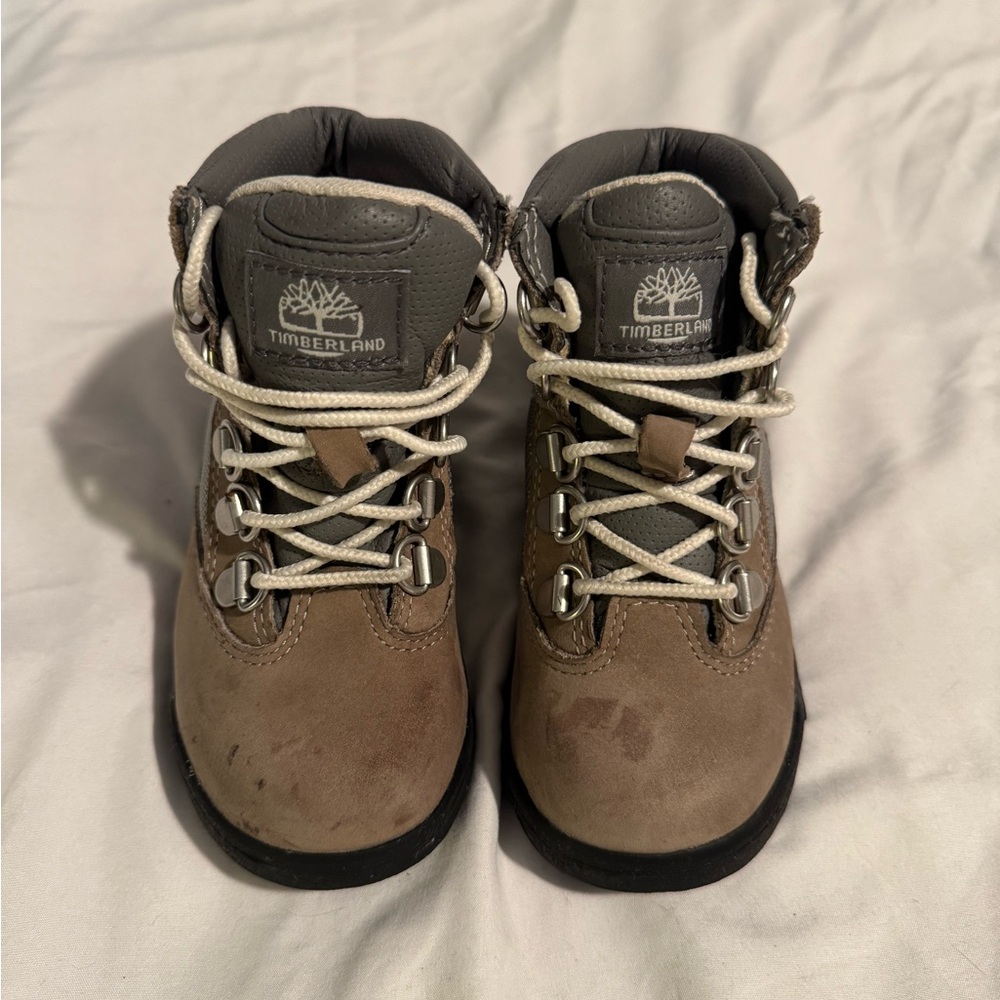 Timberland Kids Tan and Gray Boots